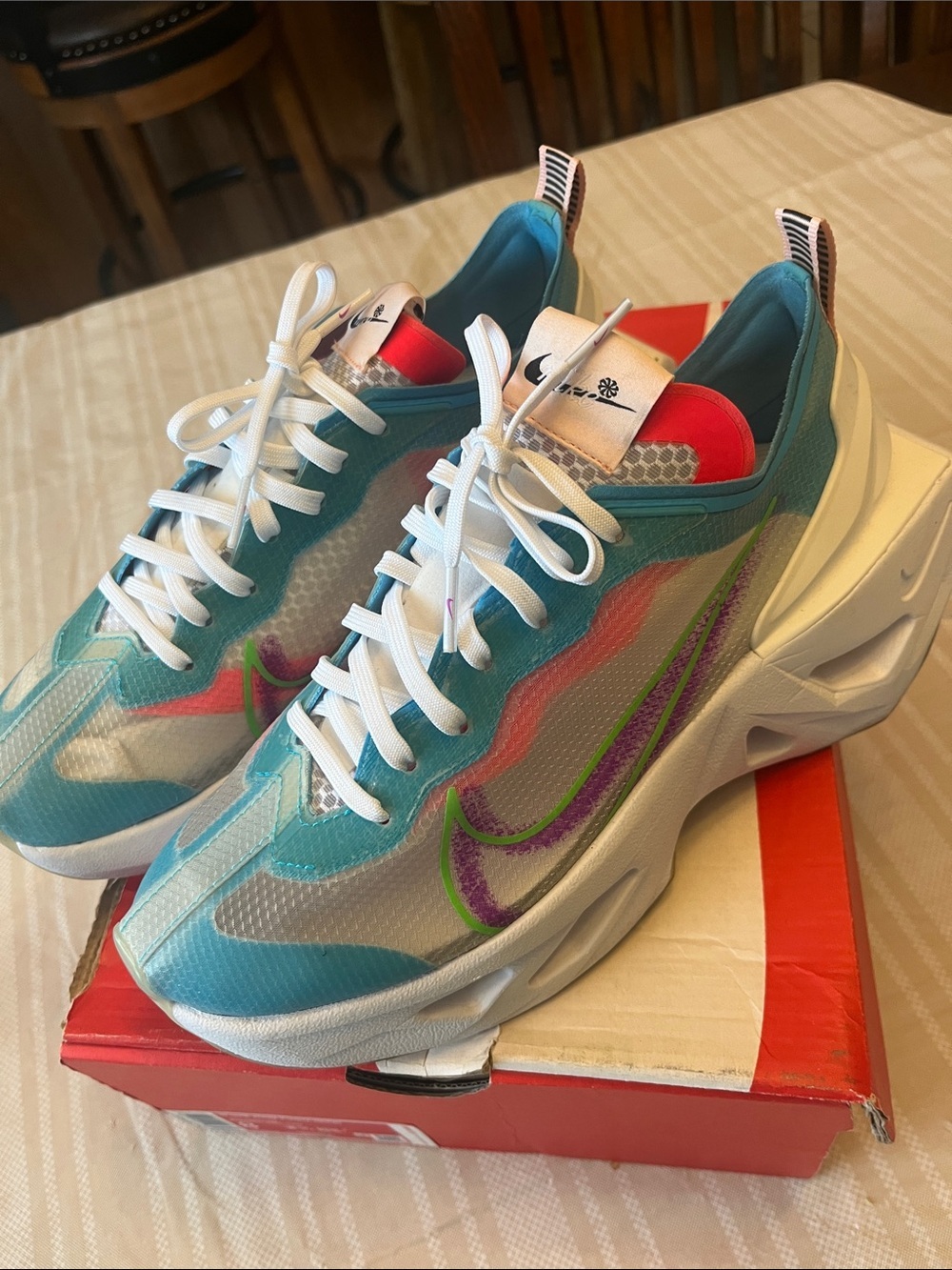 Nike Teal Multicolor React-Style Sneakers